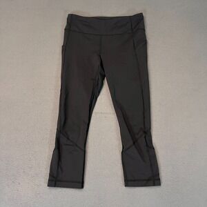 Lululemon Women's Size 8 Pace‎ Revival Crop 22" Leggings Zipper Pocket Logo Yoga